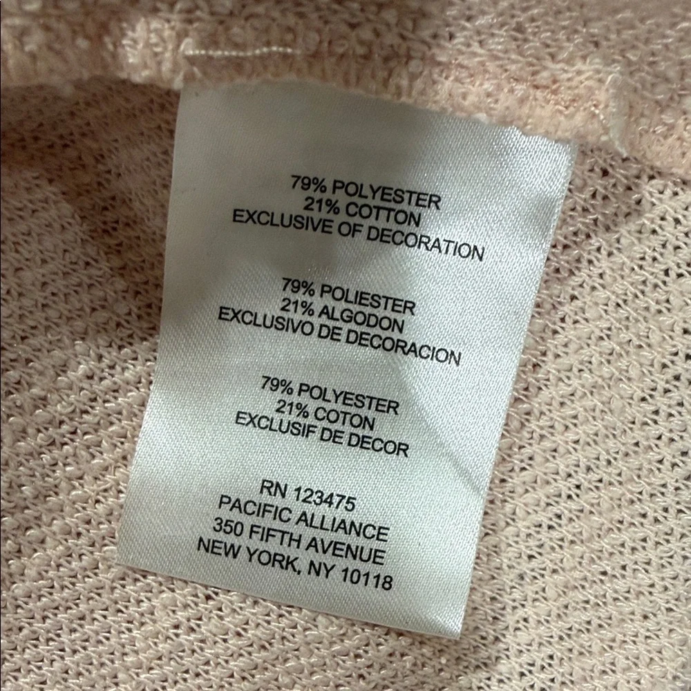 Jones New York Signature Knit Sweater with Lace-Up Sides size Medium, Light Pink